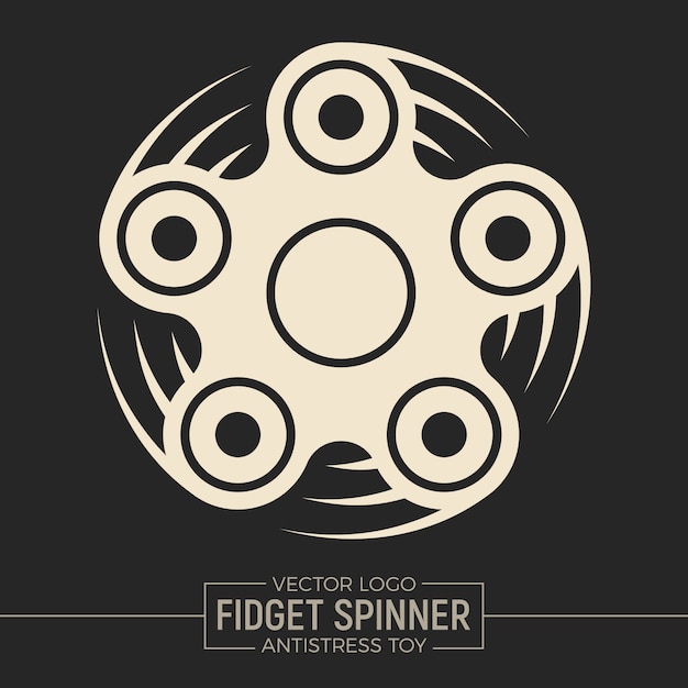 Fidget spinner graphic logo design piatto