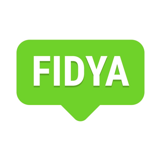 Fidya Green Vector Callout Banner met informatie over donaties en afzondering tijdens de Ramadan