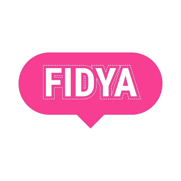 Fidya Pink Vector Callout Banner met informatie over donaties en afzondering tijdens de Ramadan