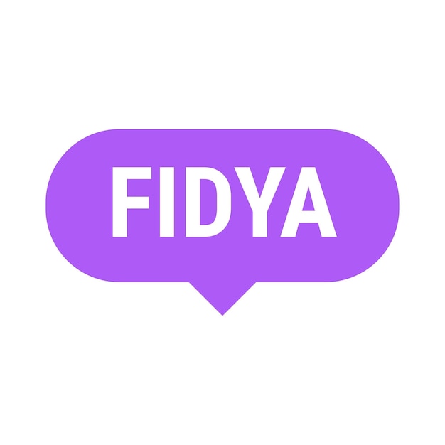 Fidya Purple Vector Callout Banner met informatie over donaties en afzondering tijdens de Ramadan