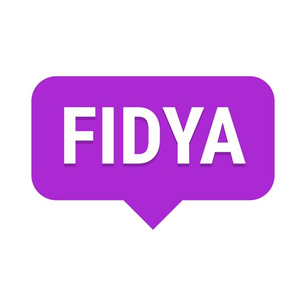 Fidya Purple Vector Callout Banner met informatie over donaties en afzondering tijdens de Ramadan