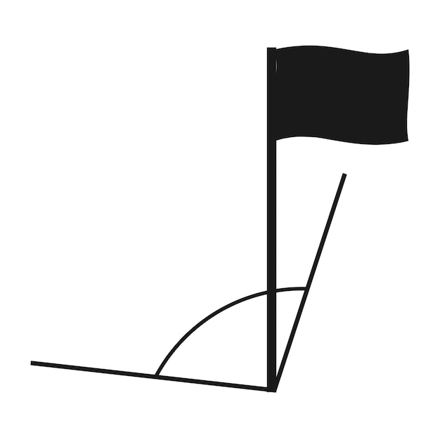 Field corner flag icon illustration design