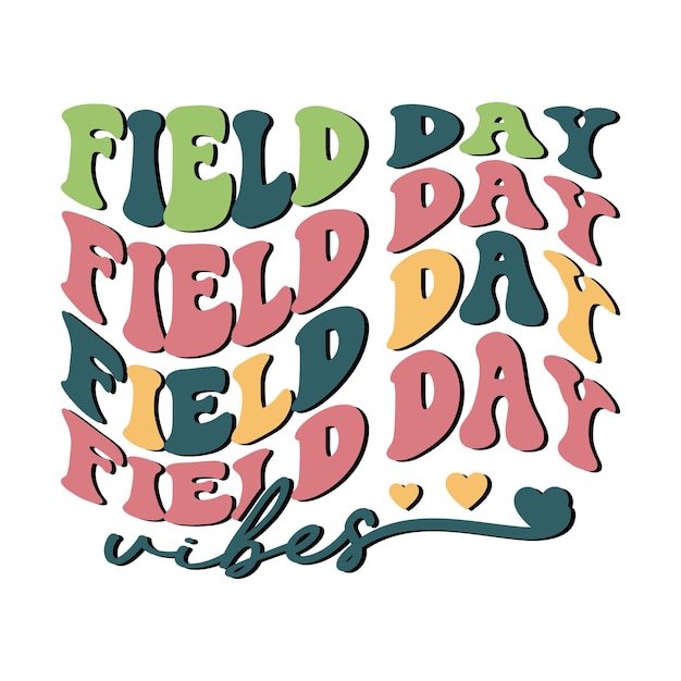 Premium Vector | Field day vibes retro svg