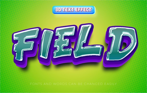 Vector field game 3d editable text effect style