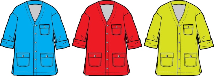 Vector field jacket for fashion flat sketch technical drawing vector illustration template