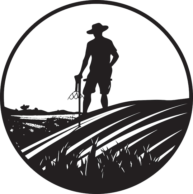 Fields of prosperity agricoltura logo vettore grafico harvest horizon agricoltura logo design icon