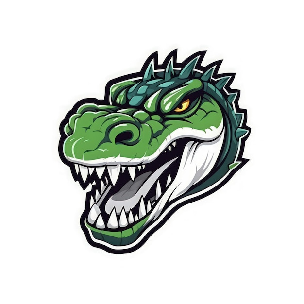 Fierce Alligator Esports-logo op witte achtergrond generatieve AI