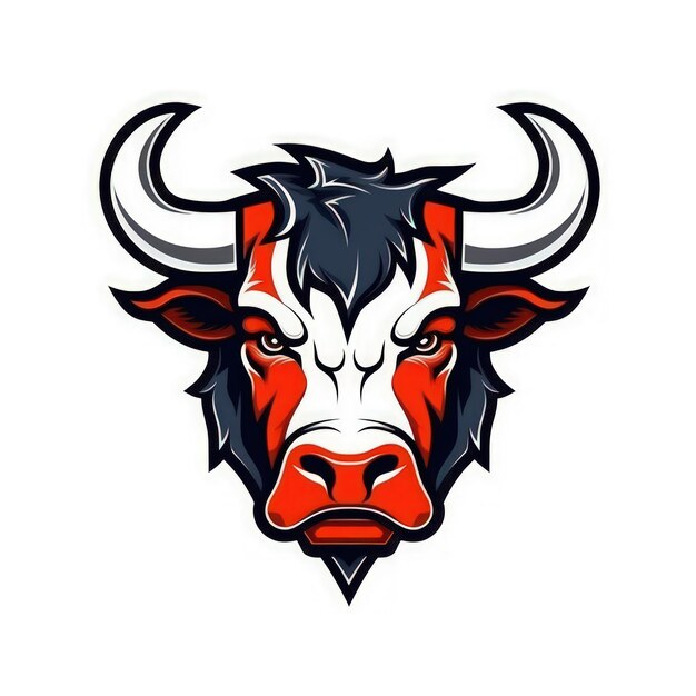 Fierce Bull Esports Logo on White Background Generative AI