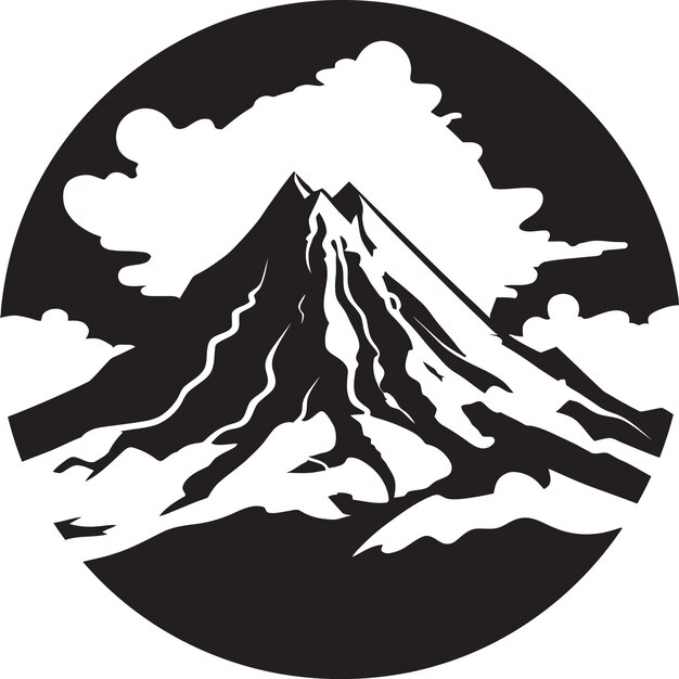 Fierce Formation Black Logo for Volcano Peaks Volcano Vision Black Vector Logo for Mountain Fury