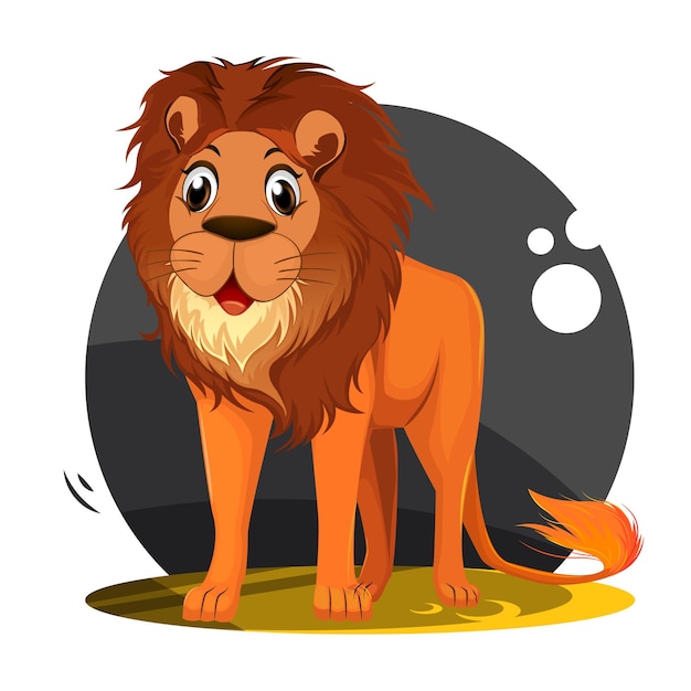 Fierce and Friendly Cartoon Lion Charm Cartoon Character