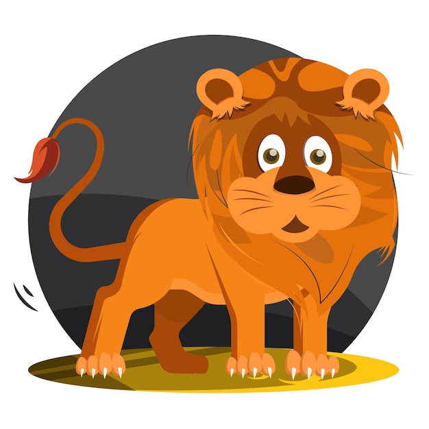 Fierce and Friendly Cartoon Lion Charm Cartoon Character