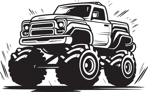 Fierce Fury Emblematic Truck Icon Savage Speedster Monster Truck Emblem