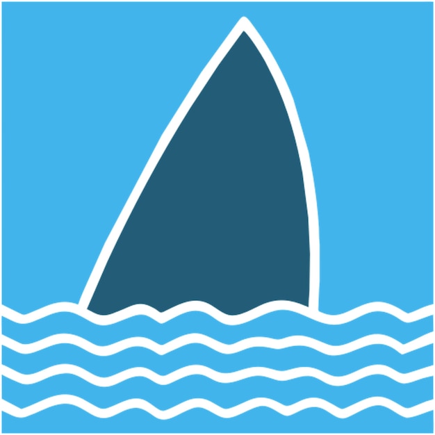 fierce shark fin above water icon