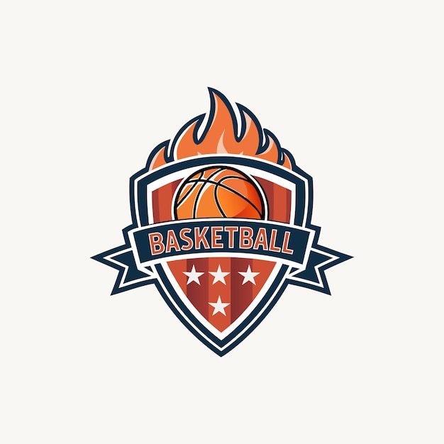 fiery basketball logo