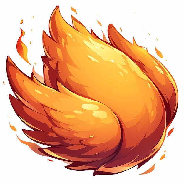 Вектор Огненные куриные крылья буффало горячая мультфильмная атмосфера