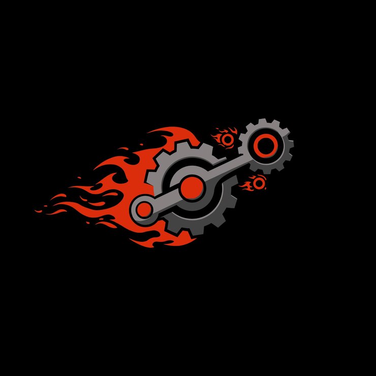Vector fiery gear logo