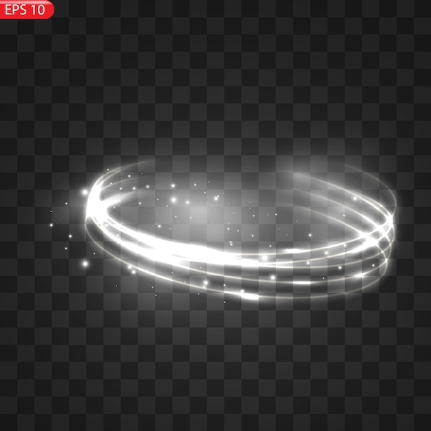 Огненные световые круги светятся эффектом сверкающий блеск огненные круги сверкают волшебные вихри и световая энергия