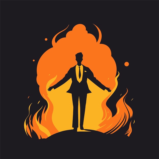 Fiery Man Illustration Unleashing the Power Within