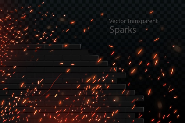 Vector fiery sparks. illustration