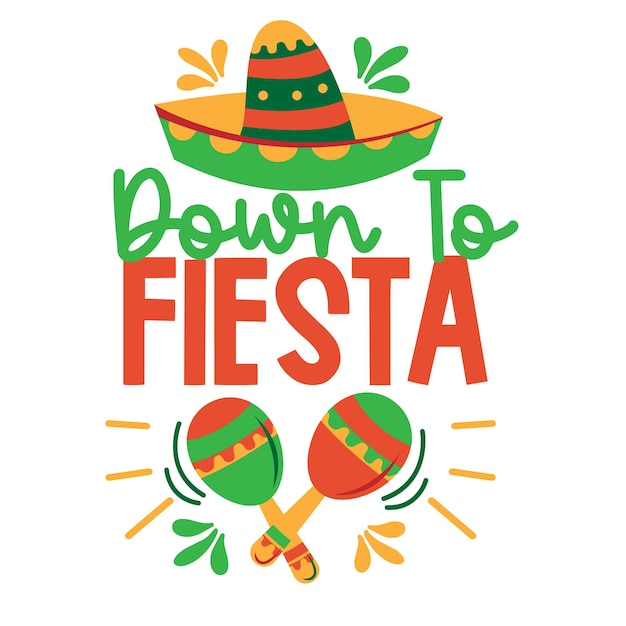 Fiesta lettering Vector illustration Template for Greeting Scrapbooking Congratulations