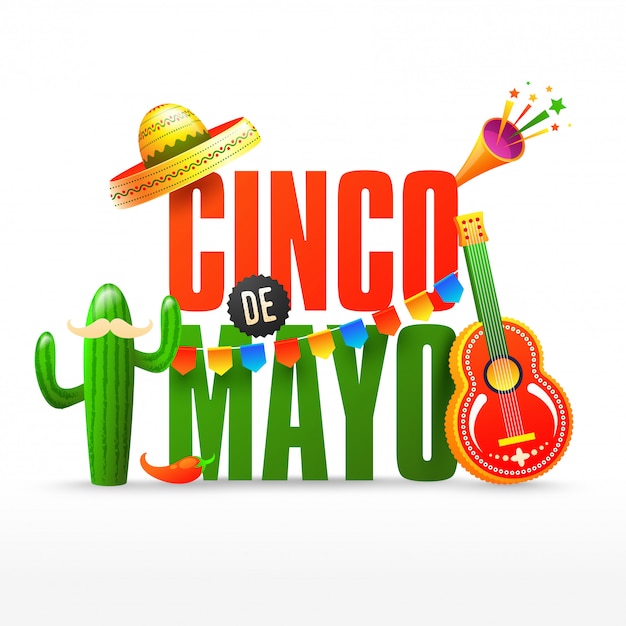 Fiesta party flyer or or poster design for Cinco De Mayo