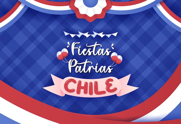 Fiestas patrias celebration illustrazione piatta design