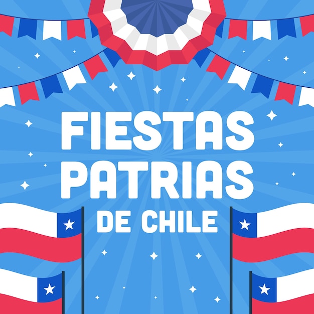 fiestas patrias de chile illustration vector design