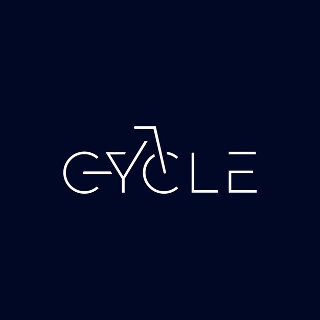 Fiets creatieve typografie branding minimaal logo