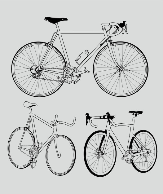 Fiets illustratie vector in lijn kunststijl