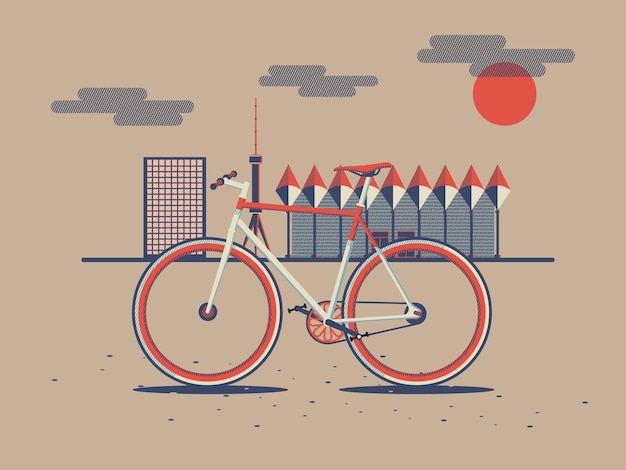 Fiets in de stad illustratie