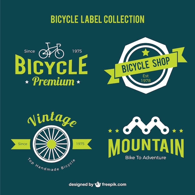 Vector fiets labels in groene kleur