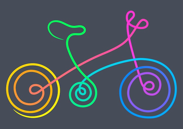 Fiets Line art symbool Kleur vector illustratie Sport