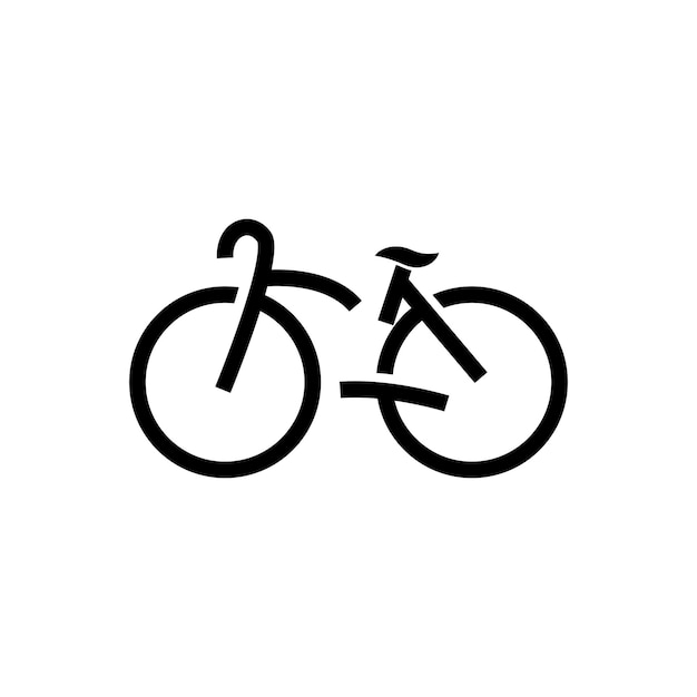 Fiets Logo Eenvoudig minimalistisch ontwerp Sport Transport Vector Illustratie silhouet sjabloon