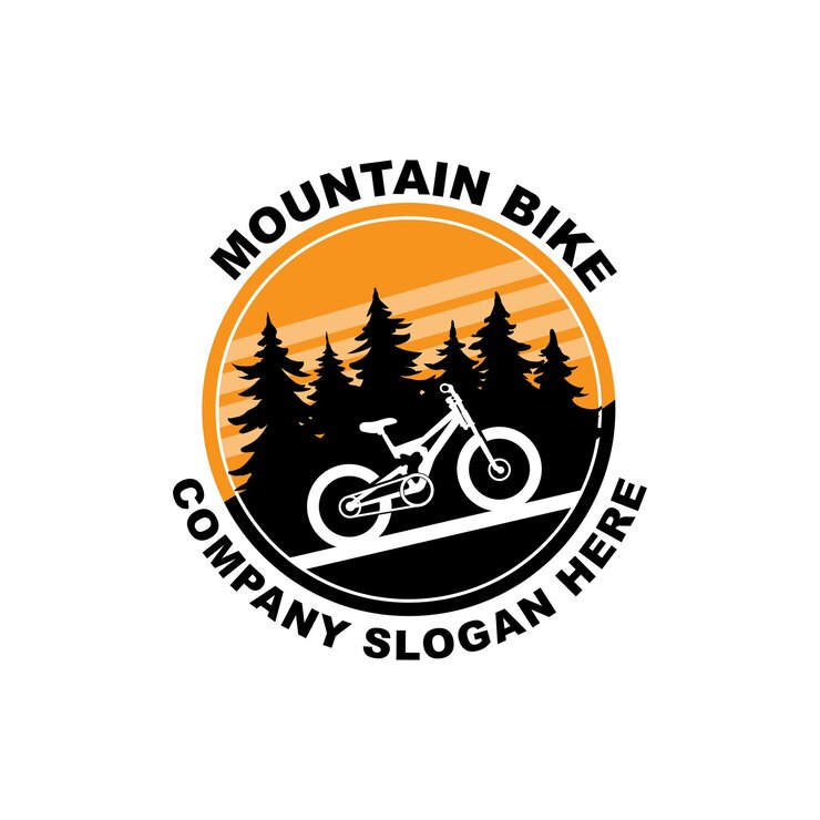 Vector fiets logo icon vector voertuig voor sport racen casual downhill retro sjabloon