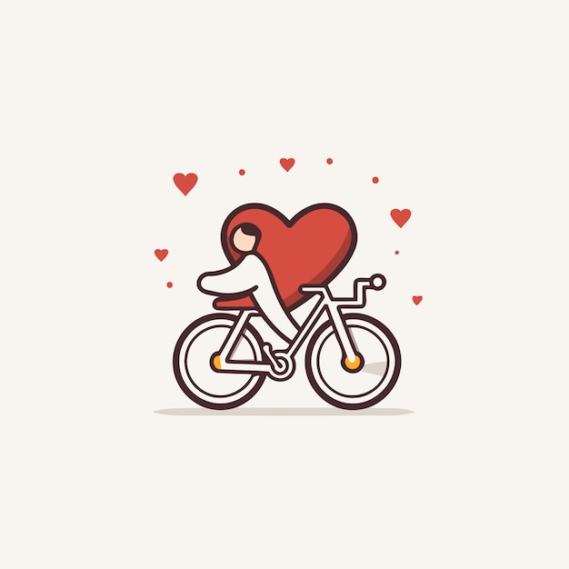 Fiets met hart icoon Valentijnsdag concept Vector illustratie