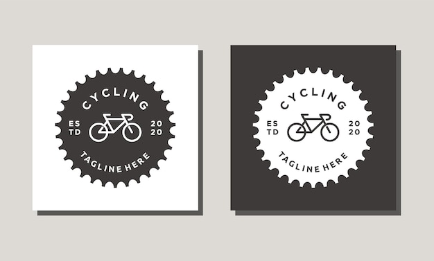 fiets tandwiel crank badges logo ontwerp en labels pictogram vectorillustratie