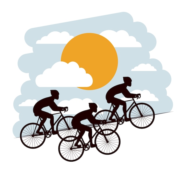 Vector fietsen concurrentie geïsoleerd pictogram ontwerp