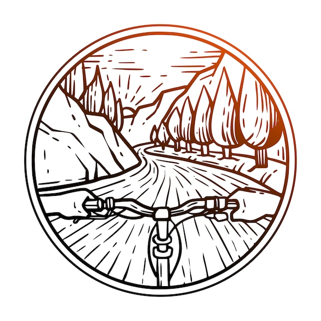 Fietsen premium vector badge