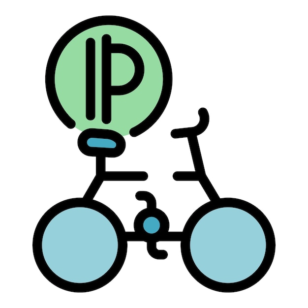 Fietsparkeerplaats pictogram overzicht fietsparkeerplaats vector pictogram voor webdesign geïsoleerd op witte achtergrondkleur plat