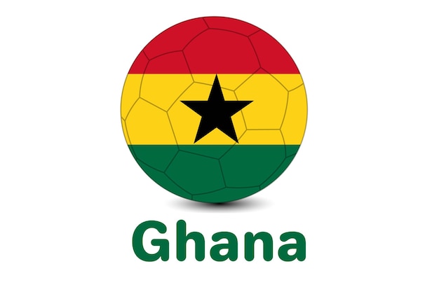 Чемпионат мира по футболу 2022 года с флагом Ганы. Флаг мира Катара 2022. Иллюстрация флага Ганы.