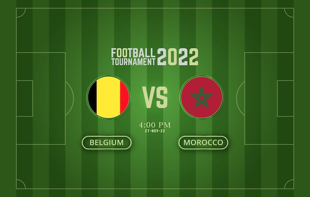 Fifa wk 2022 belgië vs marokko voetbalwedstrijd sjabloon