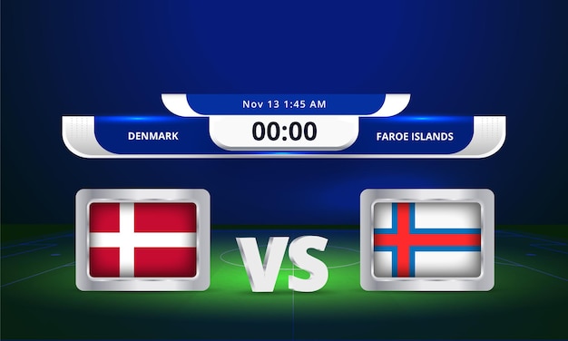 Fifa world cup 2022 denmark vs faroe islands football match scoreboard broadcast