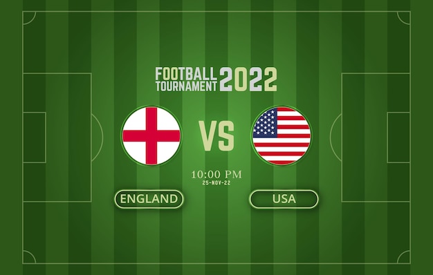 Fifa World Cup 2022 Engeland vs USA voetbalwedstrijd sjabloon