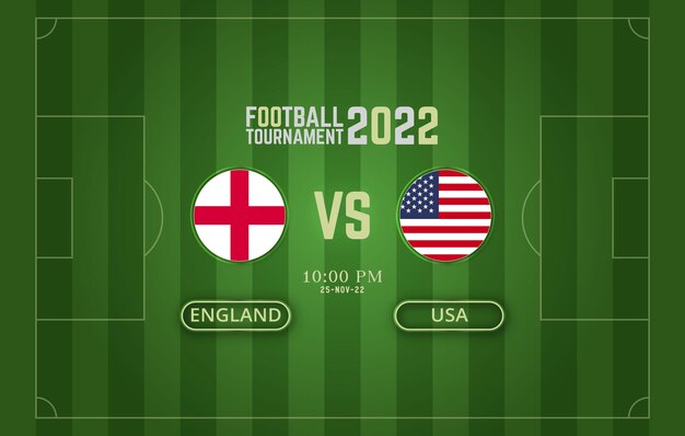 Fifa world cup 2022 England vs USA football match template