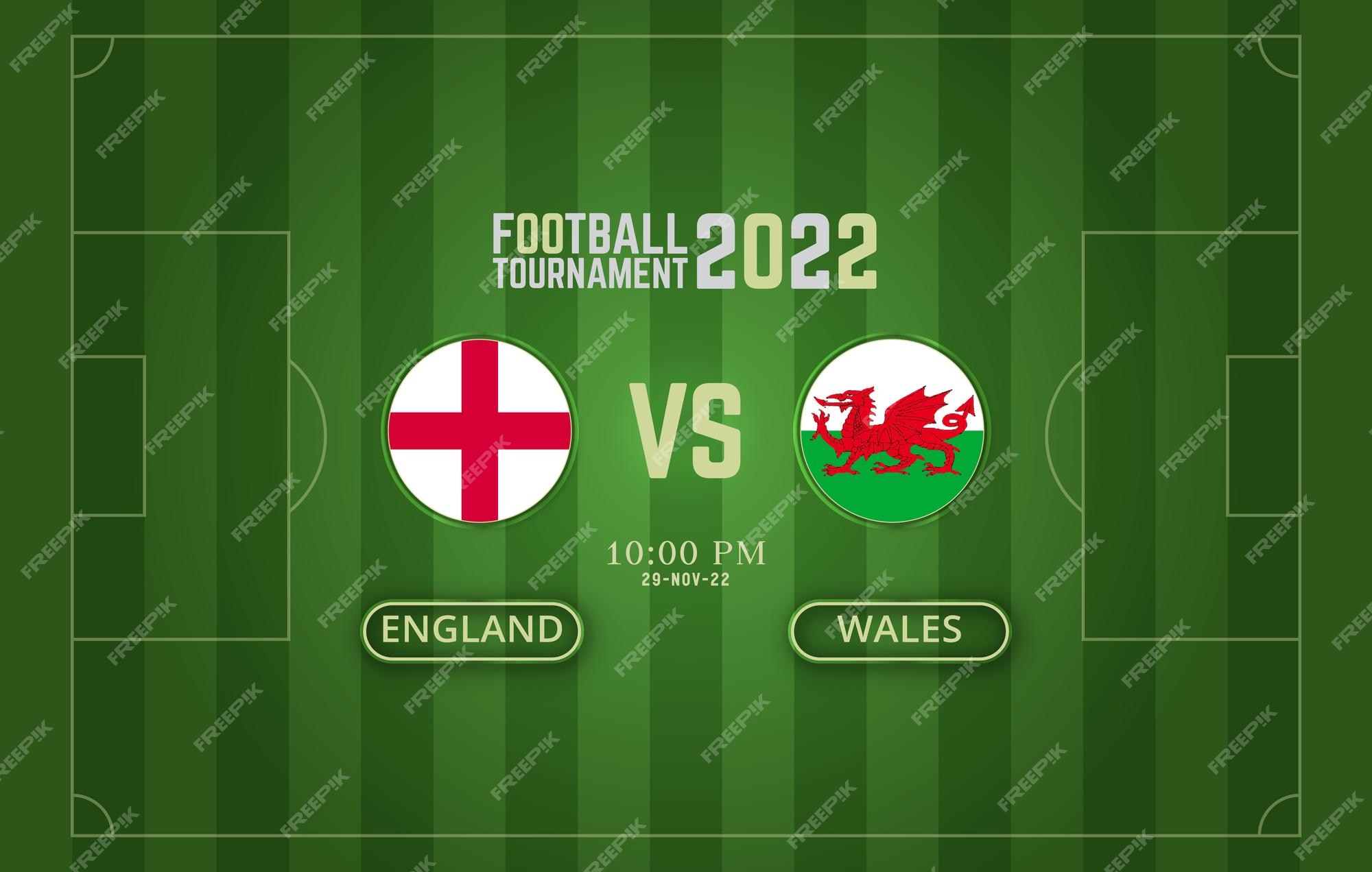 Premium Vector Fifa world cup 2022 england vs wales football match