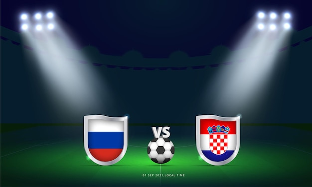 Fifa world cup 2022 russia vs croatia qualifiers football match scoreboard broadcast