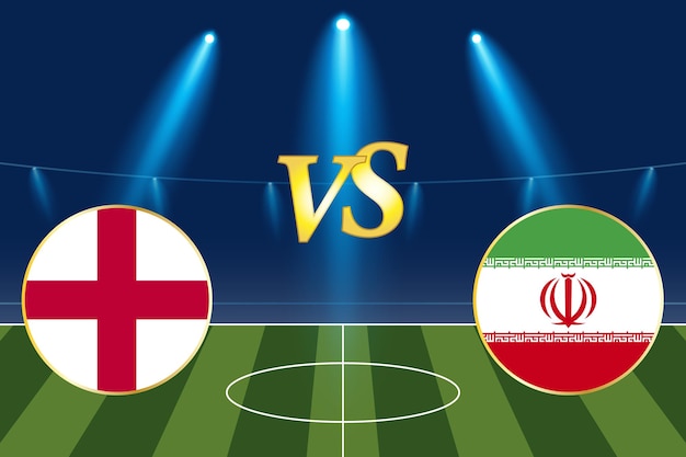 Fifa world cup Qatar 2022 Group stage matches England vs Iran Template