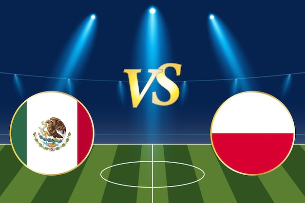 Fifa world cup Qatar 2022 Group stage matches Mexico vs Poland Template