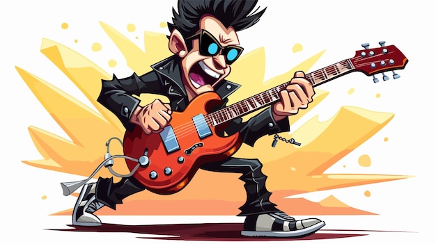 fifties rocker cartoon vector illustration