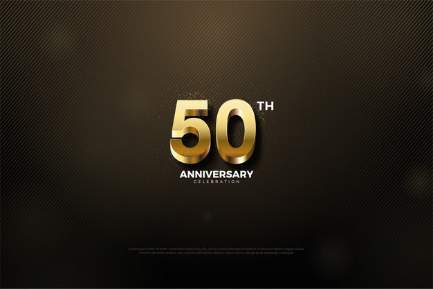 Cinquantesimo anniversario con numeri d'oro e sfondo nero